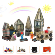 (Natural) Dekko 100PC Magnetic Building Tiles Kid Creative