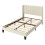 Levede King Beige Plush Upholstered Panel Bed 9
