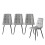 Levede Set of 4 Grey Stackable PU Dining Chairs 9