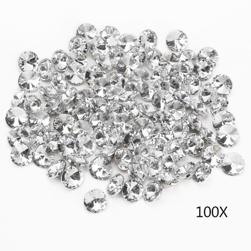 25mm Silver Rhinestone Buttons, 100pcs