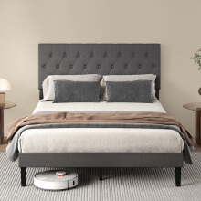 Levede King Soft Foam Upholstered Headboard Bed Gy