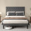 Levede King Soft Foam Upholstered Headboard Bed Gy 1