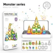 (Monster)Jouet Bloc Magnétique Portable avec Construction Abs pour Amélioration des Compétences Motrices