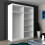 MN Furniture Munich High Gloss Sliding Mirrored Wardrobes White 150cm 2