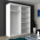 MN Furniture Munich High Gloss Sliding Mirrored Wardrobes White 180cm 2