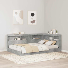 vidaXL Storage Headboard Concrete Grey 207.5 x 137.5 x 76.5 cm