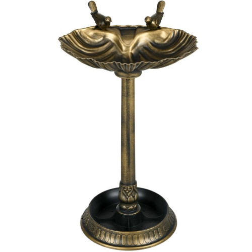 Antica vasca per uccelli con doppia vasca e statue decorative. 1