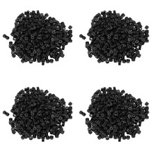 2000 Pcs Black 5mm Silicone Lined Micro-Ring Beads for I Stick Hair Extension Installation and Feathers