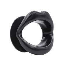 (Black)Mordaça bucal de silicone BDSM adequada para casais diários bondage divertido brinquedo sexual adulto