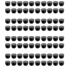 Blanking End Caps Round Tube Insert Cover 19mm Dia 80 Pcs Black