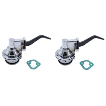 2X for SB Small Block  221 260 289 302 351 Two Valve 80 Gph Mechanical Fuel Pump, Chrome