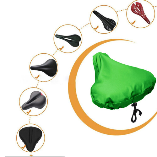 2-pack waterproof saddle cover with drawstring / Rain cover for bicycle saddle MultiColor 2