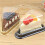 200Pcs Cake Slice Plastic Clear Cupcake Container Cheesecake Box with Blister Box with Black Bottom 3