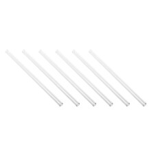 6X High Borosilicate Glass Drinking Straw Wedding Birthday Party Diameter 8mm Length 7 Inches , Transparent