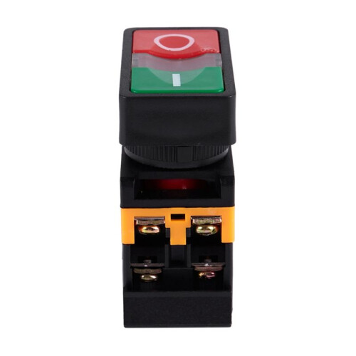 3X AC 220V Yellow Light -OFF START STOP Momentary Push Button  1 NO 1 NC 1