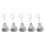 5X Keychain Handbag Split Ring Plastic Key Ring Badminton Decoration White 1