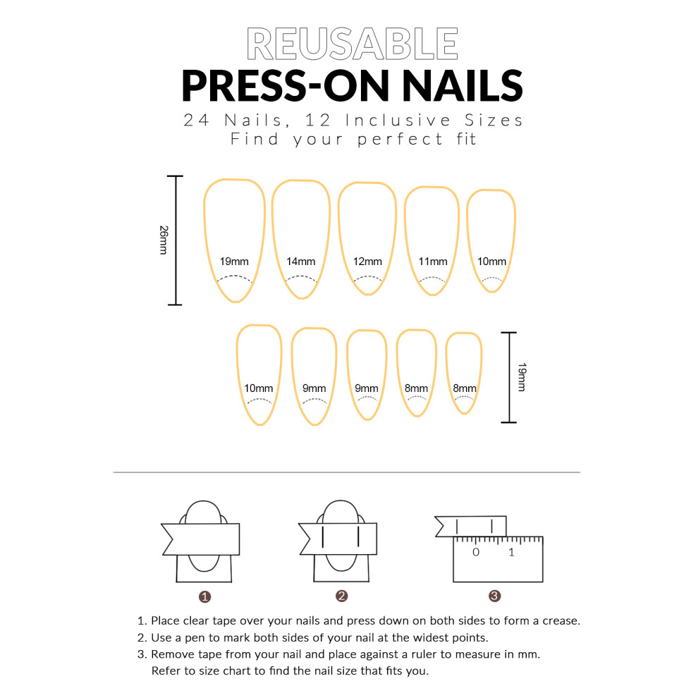 Reach-Tools 24Pcs Christmas Red Glitter Press On Nails Holiday Gift