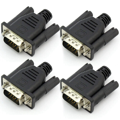 4X VGA Virtual Display Adapter Male Dummy Plug EDID Headless  Emulator Lock Plate
