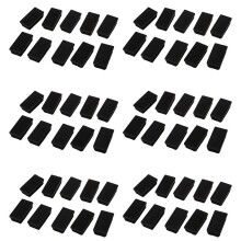 Plastic Rectangle Tube Inserts End Blanking Cap 25X50mm 60 Pcs Black