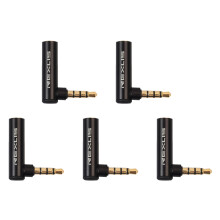 REXLIS 5PC 3.5mm Male to Female 90 Degree Right Angled Adapter Audio Microphone Jack Stereo Plug Connector