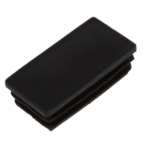Plastic Rectangle Tube Inserts End Blanking Cap 25X50mm 60 Pcs Black 2