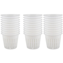 30pcs 3 Inch Heavy Duty Mesh Pot Net Cup Basket Hydroponic Aeroponic Planting Grow Clone White