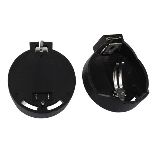 40pcs Black Round Button Battery Holder Case for CR2032 2016 2025 2