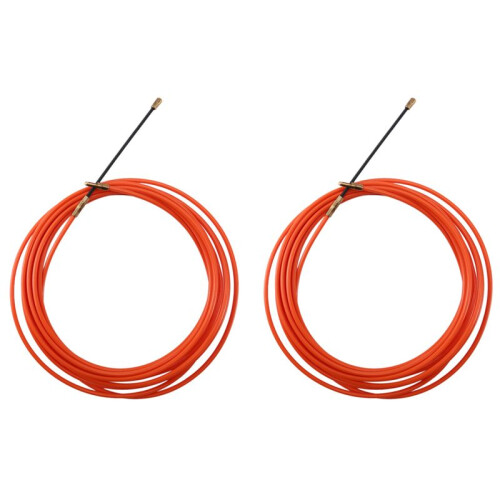 2PCS 4mm 5 Meter Orange Guide Device Nylon Electric Cable Push Pullers Duct Snake Rodder Fish Tape Wire