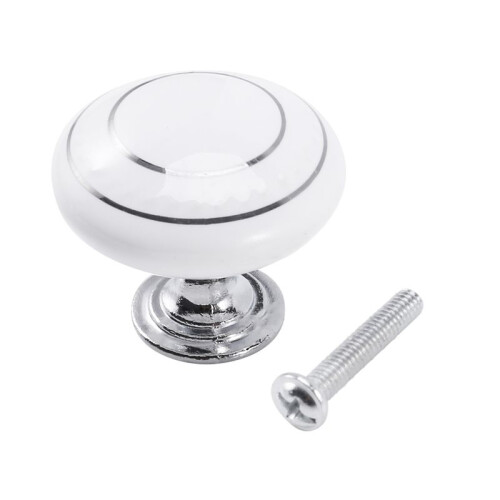 5 X Ceramic Door/Wardrobe/Cabinet/Cupboard Knob Handle Drawer White 1