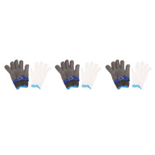 3X Cut Resistant Gloves-Stainless Steel Wire Mesh Butcher Safety Work Gloves for Meat Cutting, Fishing(Extra Large)
