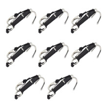 8X KEEP DIVING Scuba Diving Double Dual Stainless Steel Drift Hook with and Clips Hook Black