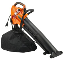 Soffiatore/aspiratore elettrico per foglie 3 in 1, 3000 W, sacco di raccolta da 40 litri, con ruote.