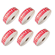 6 Roll/500Pcs Fragile Stickers - Fragile Handle with Care Labels - for Moving, Shipping, Mailing