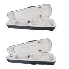 2X Violin Case 1/2 Size Professional Triangular Shape Violin Hard Case -Silver Inside Violin Parts New