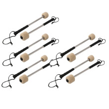 6Pcs Bass Drum Mallet Percussion Mallets Timpani Sticks with Stainless Steel Handle,White
