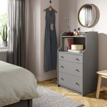 IKEA HAUGA 3 Drawer Chest with Shelf 70x46x116cm