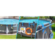 Adjustable Above Ground Pool Pole Hanger Pool Pole Hook for Telescopic Poles Skimmers Leaf Rakes