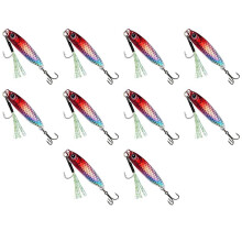 20g X10pcs Long-Distance Lead Fish Iron Plate Lead Fish Multicolor Heavy Sea Fishing Boat Fishing Bait. Red