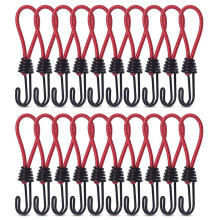 20PCS Tent Elastic Rope Cord Hook Outdoor Camping Canopy Tarp Tent Fixing Cord String Carabiner Hooks Accessories Red