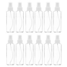 12 Pack Fine Mist Clear Spray Bottles 120 Ml (4 Oz) with Pump Spray Cap, Reusable and Refillable Small Empty Plastic Bottles for Travel, Essential