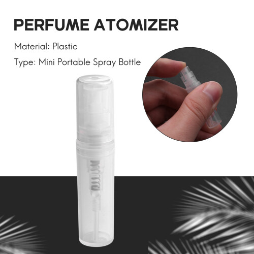 50 x 2ml Plastic Travel Spray Bottle Empty Transparent Perfume Atomizer New 2
