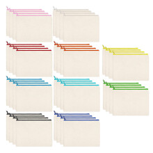 40 Pcs Canvas Zipper Bags Pencil Pouch Makeup Bags Blank Canvas Pencil Case Cosmetic Bag for Travel DIY School (S)