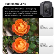 Magnetic Filter for Osmo Pocket 4 Anti Light Pollution Lens for Pocket 3 Action Camera 10X Macro Lens