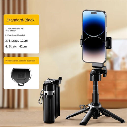 Selfie Stick Tripod Stand for Phone ,6-Section Adjustable Height Extension,10 Meter Remote One Click Control 1