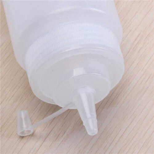 10X 250ml White Transparent Plastic Sauce Squeeze Bottle Dispenser with Cap 2