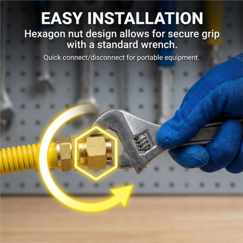 4 Pack Brass Natural Gas Quick Connect Adapter 1/4" Gas Pipe Quick Connector Grill Propane Conversion Connector 2