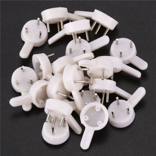 100 Pcs Plastic Heavy Wall Picture Frame Hooks Hangers 3-Pin Small White 1
