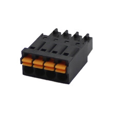 10 Piezas de Terminales Rápidos de Resorte de Presión Tipo 2EDGKD5.08mm, Enchufe Hembra Sin Soldadura, Negro, 4p