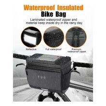 Borsa Termica da Manubrio per Bicicletta, Impermeabile, da Fissare al Telaio Anteriore Della Bici, con Schermo Touch, Ideale per Escursioni