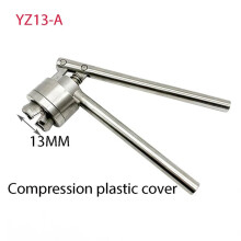 Máquina de Crimpagem Manual em Aço Inoxidável para Tampas de Frascos, Ferramenta de Crimpagem Flip-Off para Alumínio e Plástico de 13 mm